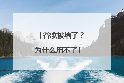 谷歌被墙了?为什么用不了