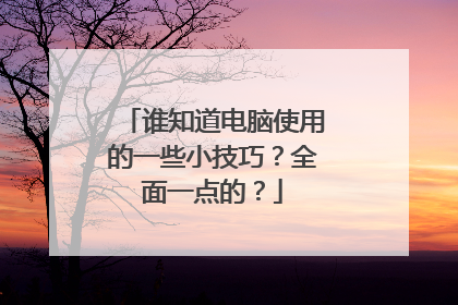 谁知道电脑使用的一些小技巧?全面一点的?