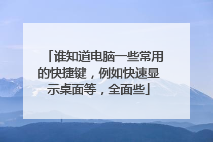 谁知道电脑一些常用的快捷键,例如快速显示桌面等,全面些