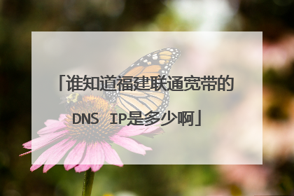 谁知道福建联通宽带的DNS IP是多少啊