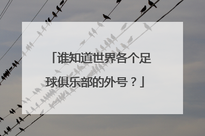 谁知道世界各个足球俱乐部的外号？