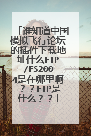 谁知道中国模拟飞行论坛的插件下载地址什么FTP/FS2004是在哪里啊??FTP是什么??