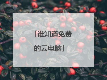 谁知道免费的云电脑