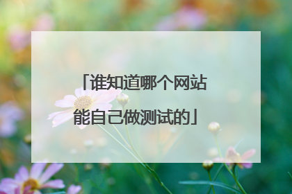 谁知道哪个网站能自己做测试的