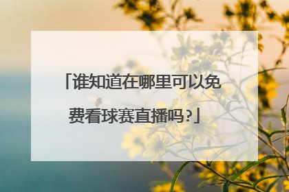 谁知道在哪里可以免费看球赛直播吗?