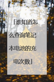 谁知道怎么查询笔记本电池的充电次数