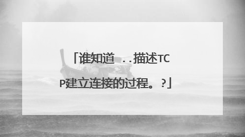 谁知道 ..描述TCP建立连接的过程。?