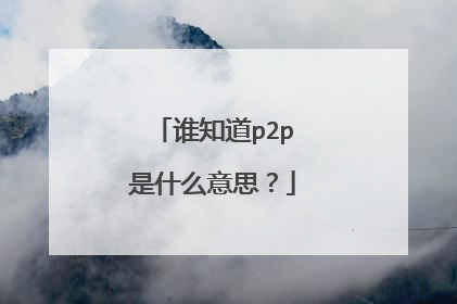 谁知道p2p是什么意思?
