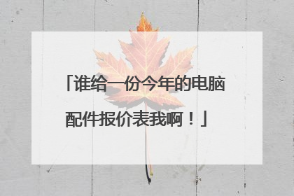 谁给一份今年的电脑配件报价表我啊！