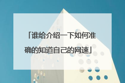 谁给介绍一下如何准确的知道自己的网速