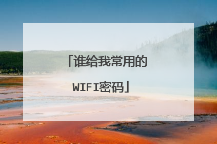 谁给我常用的WIFI密码