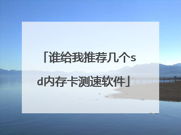 谁给我推荐几个sd内存卡测速软件