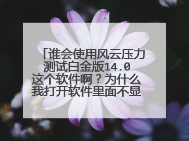 谁会使用风云压力测试白金版14.0这个软件啊?为什么我打开软件里面不显示在线主机啊?怎么设置?