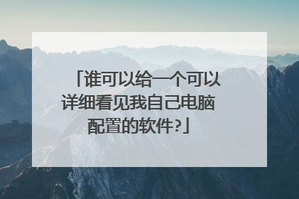 谁可以给一个可以详细看见我自己电脑配置的软件?