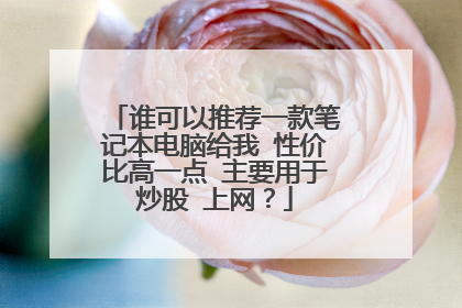 谁可以推荐一款笔记本电脑给我 性价比高一点 主要用于炒股 上网?