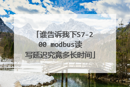 谁告诉我下S7-200 modbus读写延迟究竟多长时间
