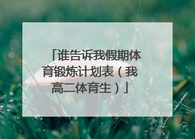 谁告诉我假期体育锻炼计划表（我高二体育生）