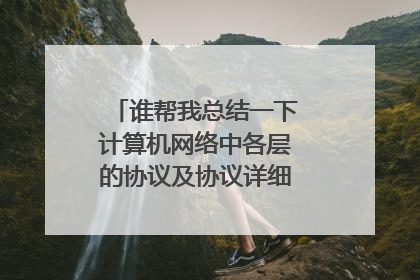 谁帮我总结一下计算机网络中各层的协议及协议详细内容 不胜感激
