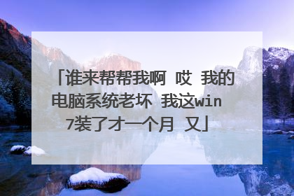 谁来帮帮我啊 哎 我的电脑系统老坏 我这win7装了才一个月 又