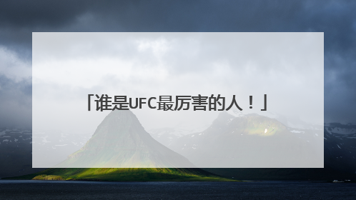谁是UFC最厉害的人！