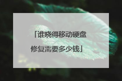 谁晓得移动硬盘修复需要多少钱