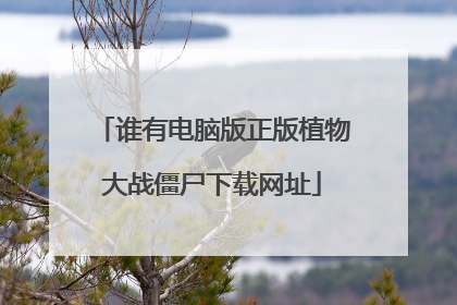 谁有电脑版正版植物大战僵尸下载网址