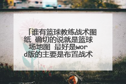 谁有篮球教练战术图纸 确切的说就是篮球场地图 最好是word版的主要是布置战术用。。 谢谢
