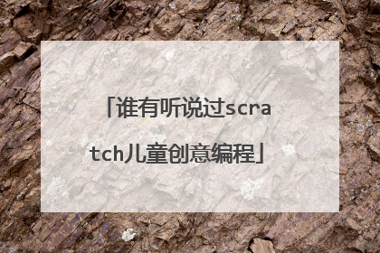 谁有听说过scratch儿童创意编程