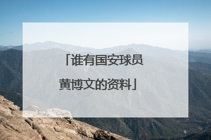 谁有国安球员黄博文的资料