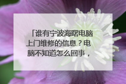 谁有宁波海曙电脑上门维修的信息?电脑不知道怎么回事,总是死机。