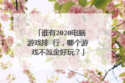 谁有2020电脑游戏排 行,哪个游戏不氪金好玩?
