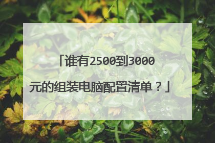 谁有2500到3000元的组装电脑配置清单？