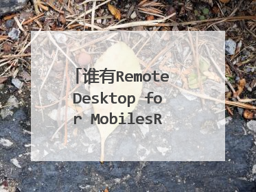 谁有Remote Desktop for MobilesRDM手机远程控制电脑 v2.0破解版或汉化版或详细使用方法