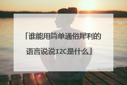 谁能用简单通俗犀利的语言说说I2C是什么