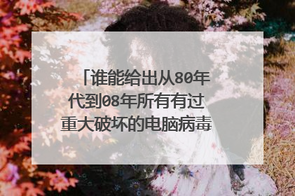 谁能给出从80年代到08年所有有过重大破坏的电脑病毒名称以及介绍?