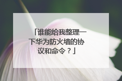 谁能给我整理一下华为防火墙的协议和命令?