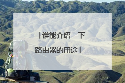 谁能介绍一下路由器的用途