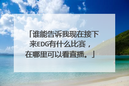 谁能告诉我现在接下来EDG有什么比赛，在哪里可以看直播。
