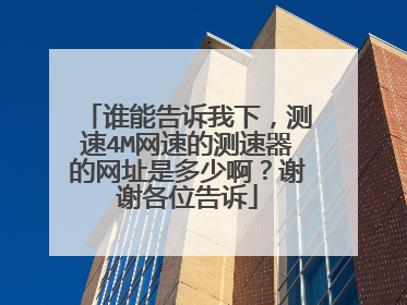 谁能告诉我下，测速4M网速的测速器的网址是多少啊？谢谢各位告诉
