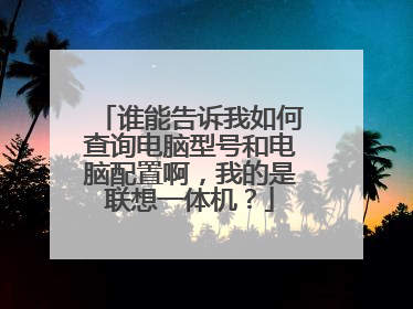 谁能告诉我如何查询电脑型号和电脑配置啊,我的是联想一体机?