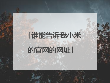 谁能告诉我小米的官网的网址