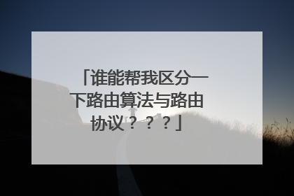 谁能帮我区分一下路由算法与路由协议？？？