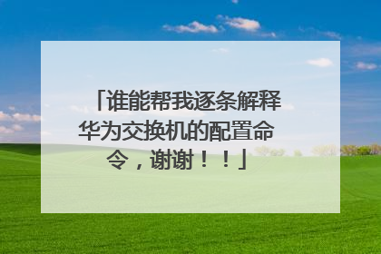 谁能帮我逐条解释华为交换机的配置命令,谢谢!!
