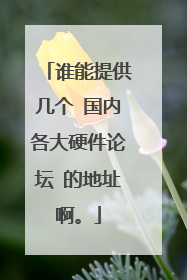 谁能提供几个 国内各大硬件论坛 的地址啊。