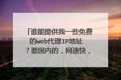 谁能提供我一些免费的web代理IP地址?要国内的,网速快,设置后可以流畅访问国内大部分网页。