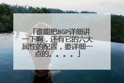 谁能把BGP详细讲一下啊，还有它的六大属性的配置，要详细一点的。。。。