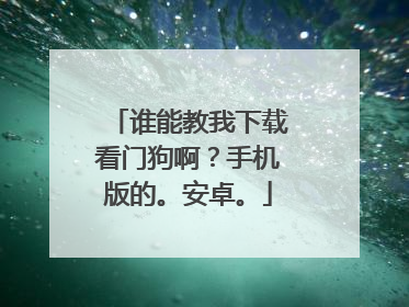 谁能教我下载看门狗啊?手机版的。安卓。