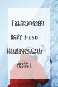 谁能通俗的解释下ISO模型的各层功能等