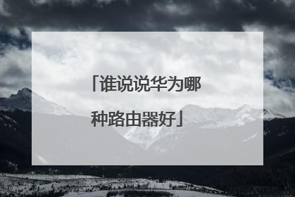 谁说说华为哪种路由器好