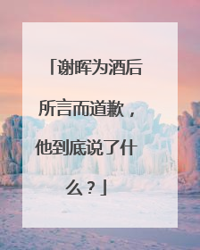 谢晖为酒后所言而道歉，他到底说了什么？